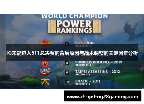 IG未能进入S11总决赛的背后原因与战术调整的关键因素分析